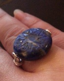 Carved Lapiz Signet Ring